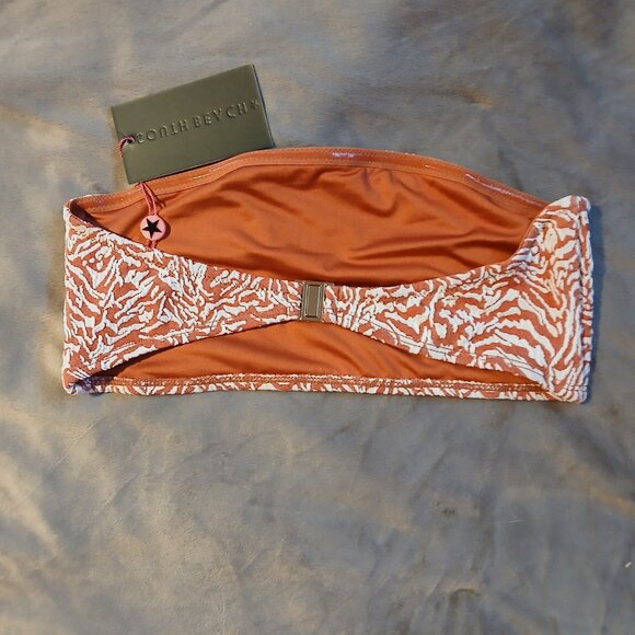 Asos South Beach Women's Textured Bandeau Bikini Top Pink Zebra NWT SZ 8 - Picture 3 of 5